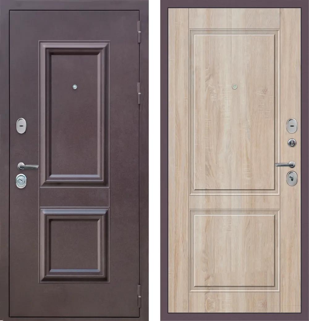 Дверь входная M51 с фрезеровкой Букле опал - ФЛ-30 Дуб Сонома светлый