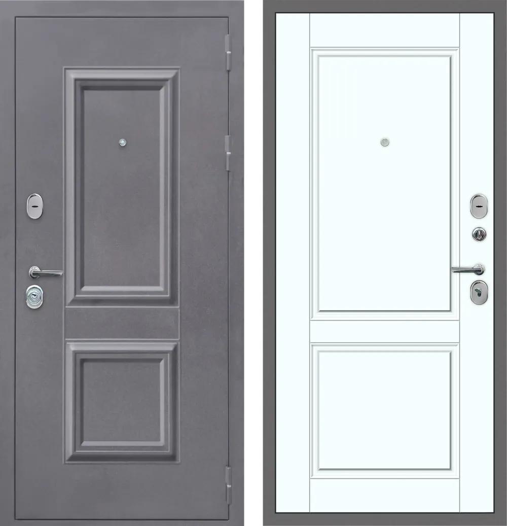 Дверь входная M50 штамп 2 квадрата Букле графит - ФЛ-30 Velluto Bianco AG 700