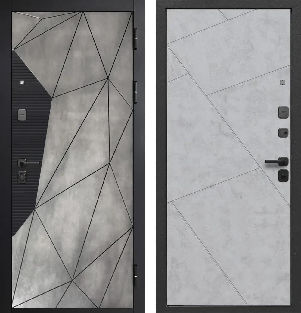 Дверь входная Гарда 9 Геометрия Бетон лофт графит - бетон снежный
