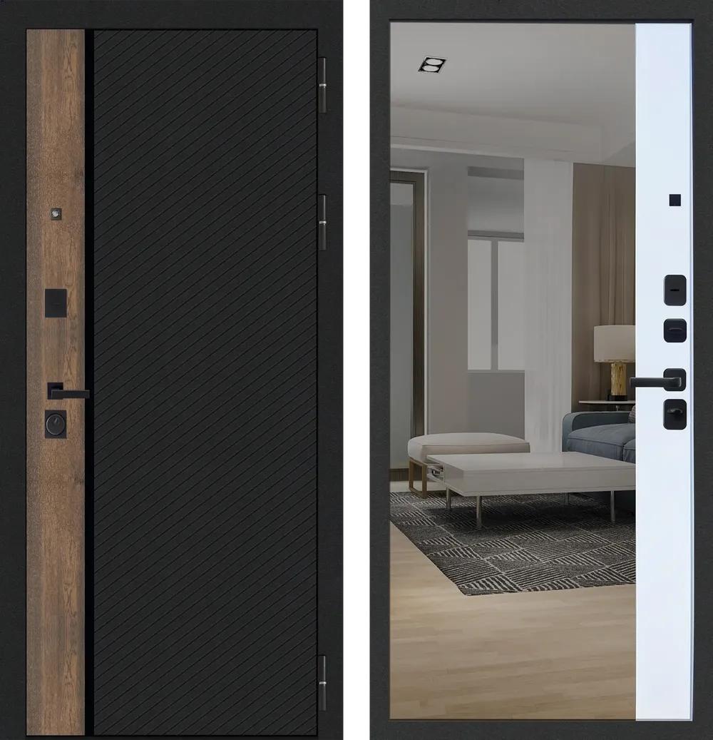 Дверь входная M101 ФЛП-26 Черная шагрень - ФЛЗ-23 Velluto Bianco AG 700