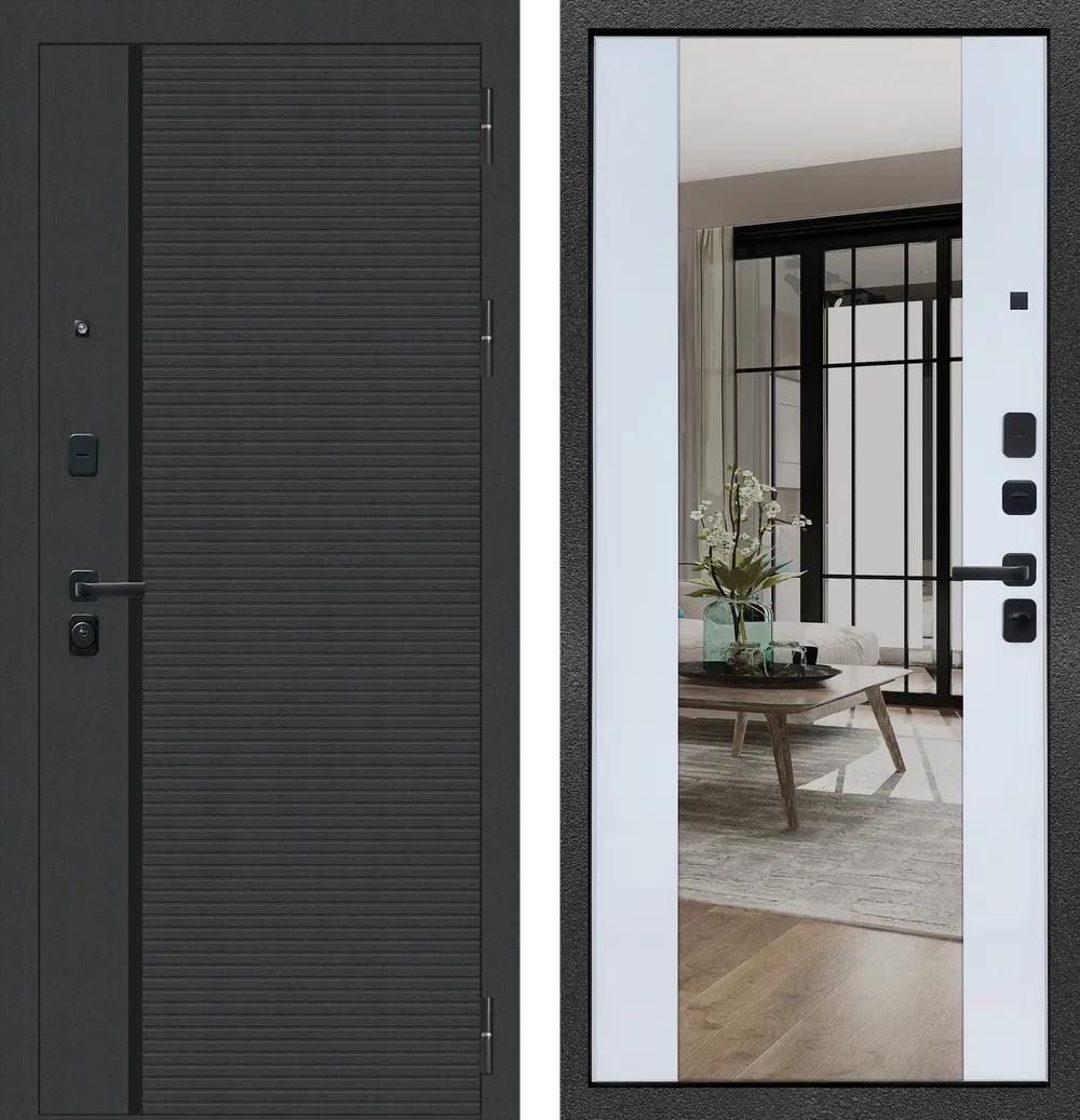 Дверь входная M103 ФЛП-19 Черная шагрень - ФЛЗ-32 Velluto Bianco AG 700