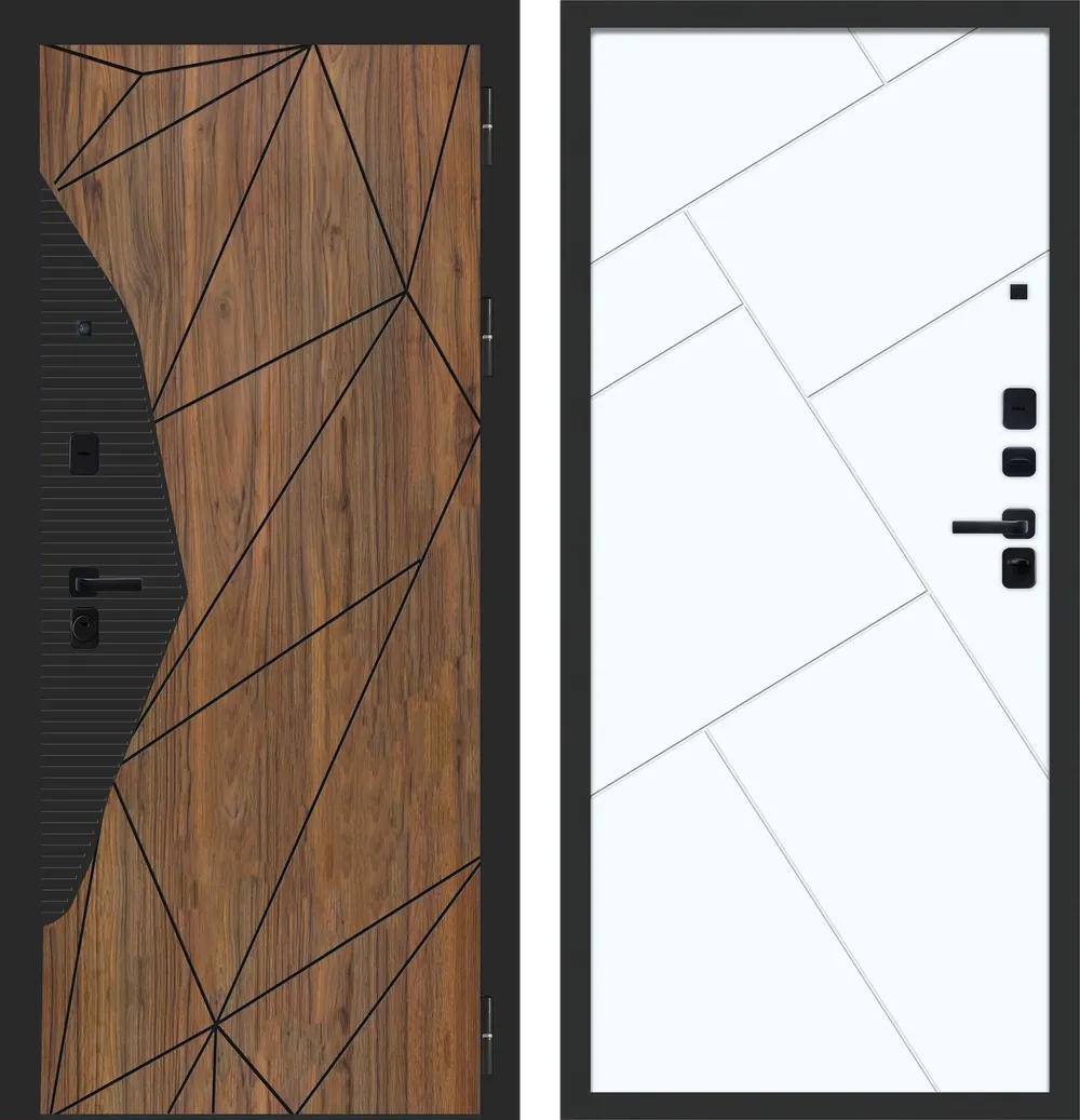 Дверь входная M105 ФЛ Орех каньон коньяк - ФЛ Velluto Bianco AG 700