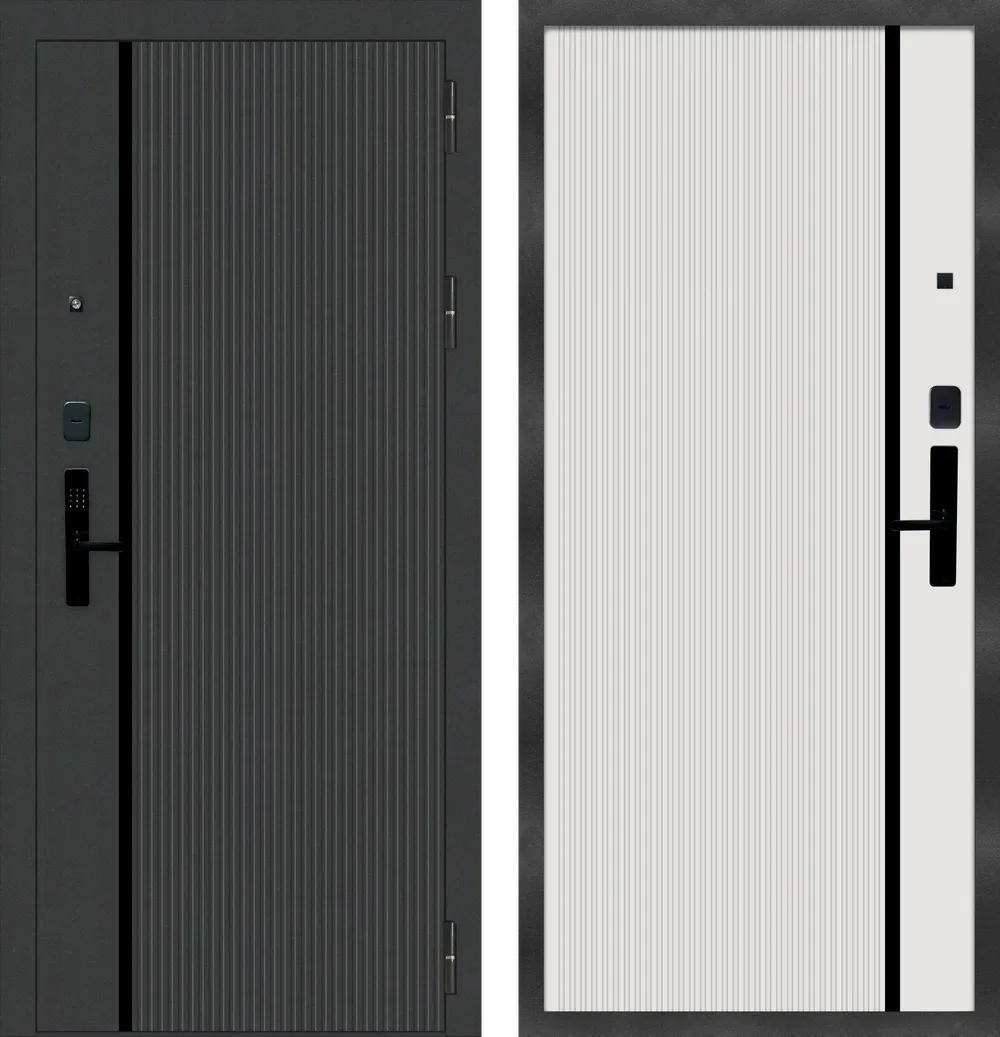 Дверь входная M9 S-11 ФЛП-39 Черная шагрень - ФЛП-39 Velluto Bianco AG 700