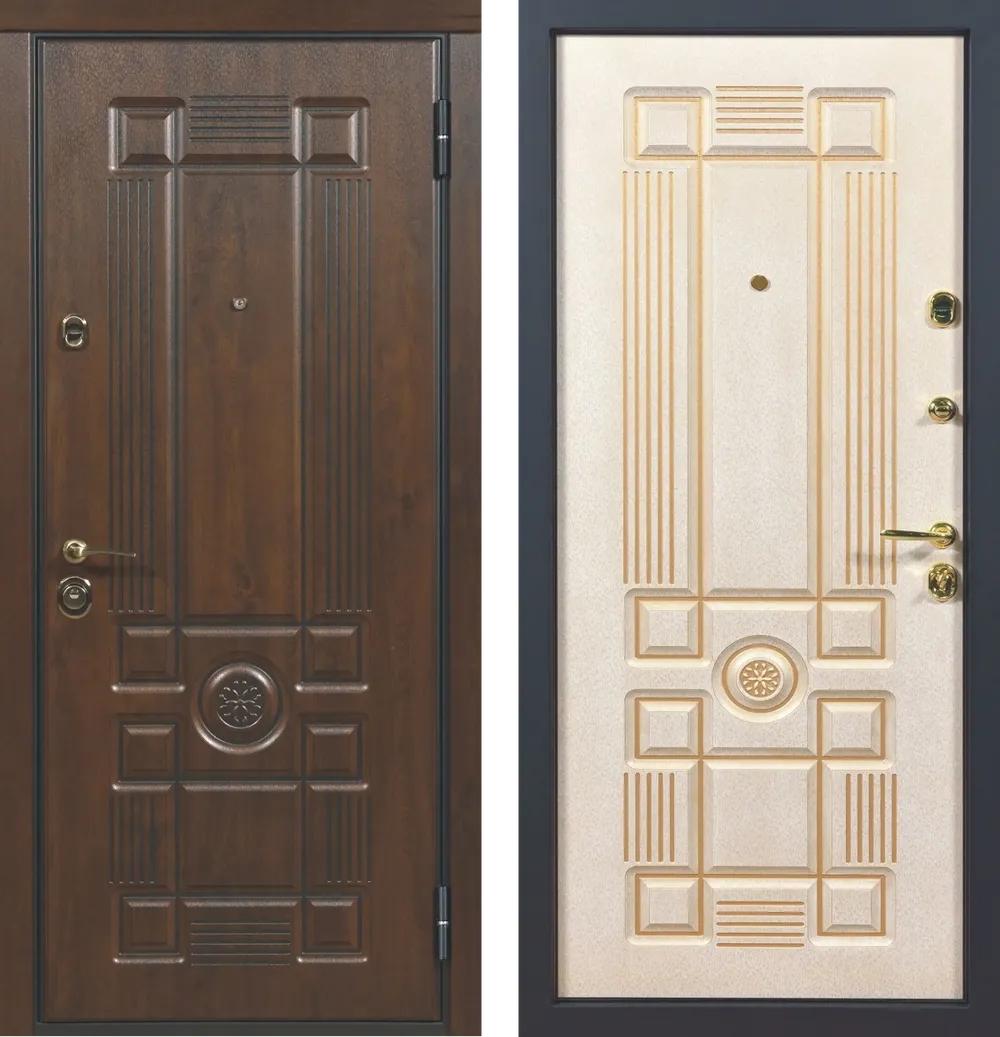 Дверь входная Тревизо 3К90 ХФ-14 Дуб темный - ХФ-14 Белый