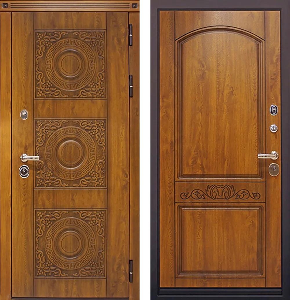 Дверь входная Милано мет. 3К90 ХФ-34 Дуб золотой - П-4 Дуб золотой