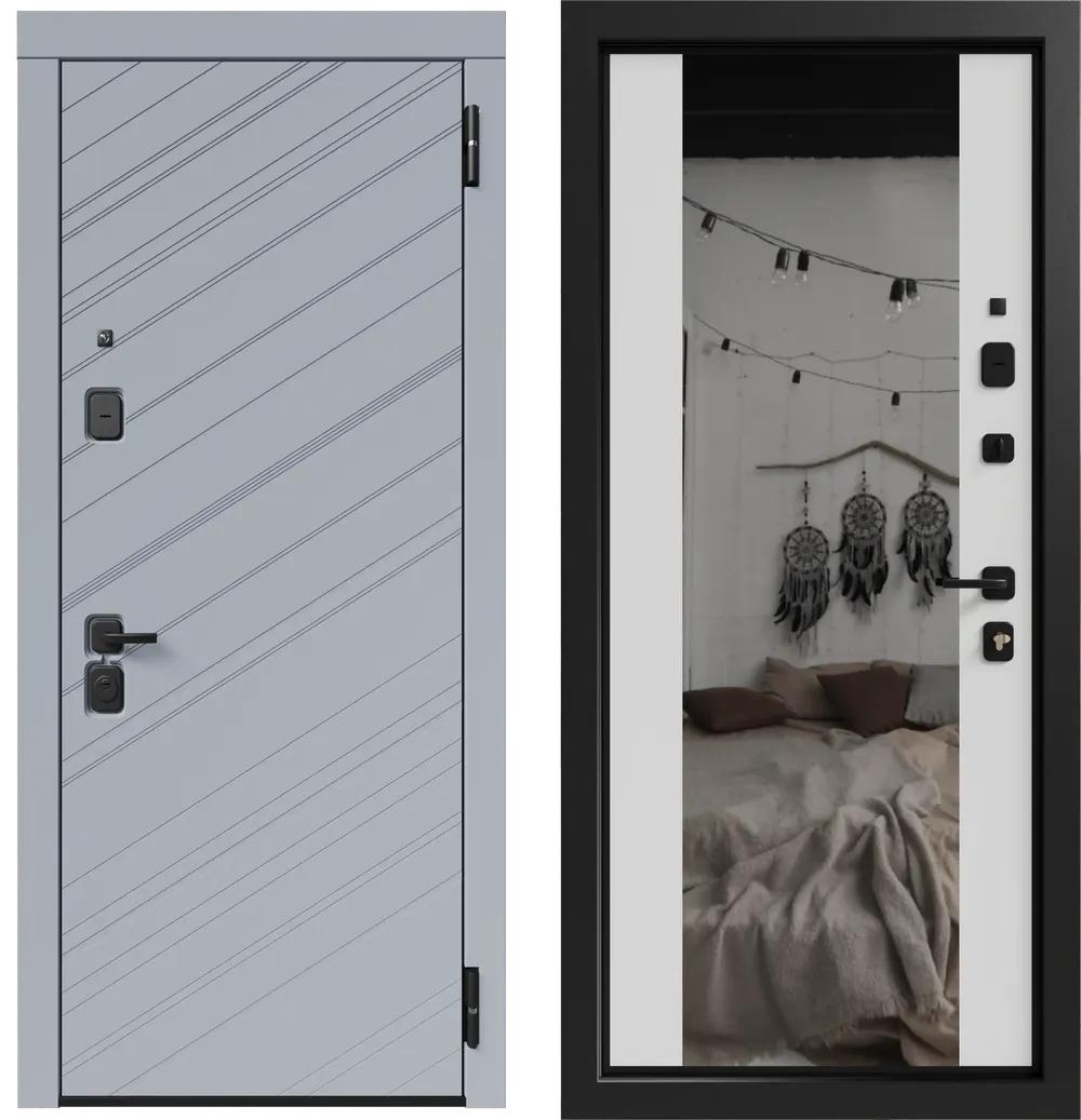 Дверь входная Авангард 3К90 ЮР-45 RAL 7024 - ЮР10 RAL 9003