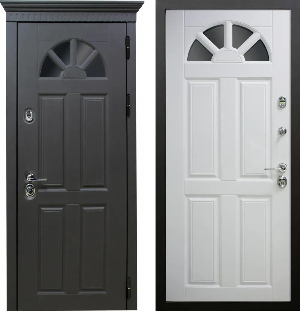 Дверь входная Полония 3К90 О-П(окно) TSBR 7021 - О-П(окно) RAL 9003