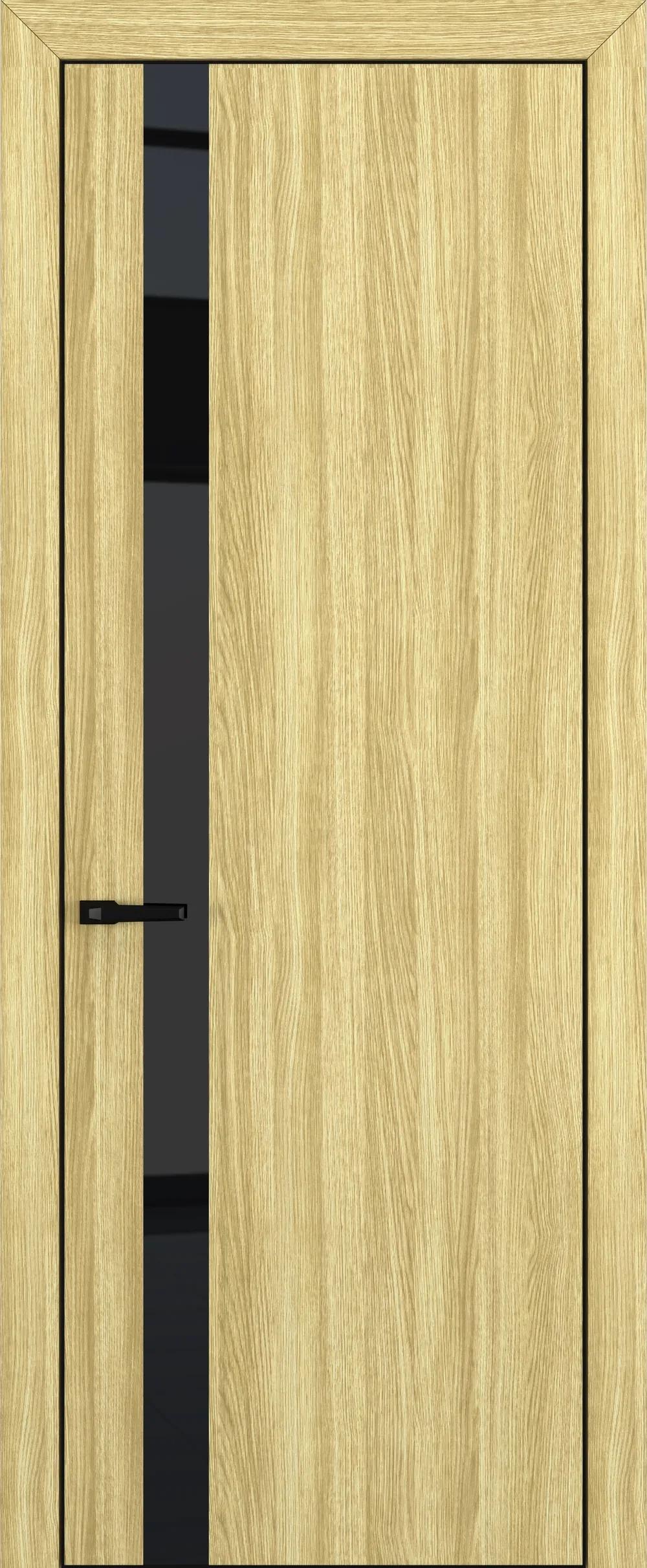 Дверь межкомнатная Квалитет К2 Black Classic Дуб натуральный ALU Черная с 4-х