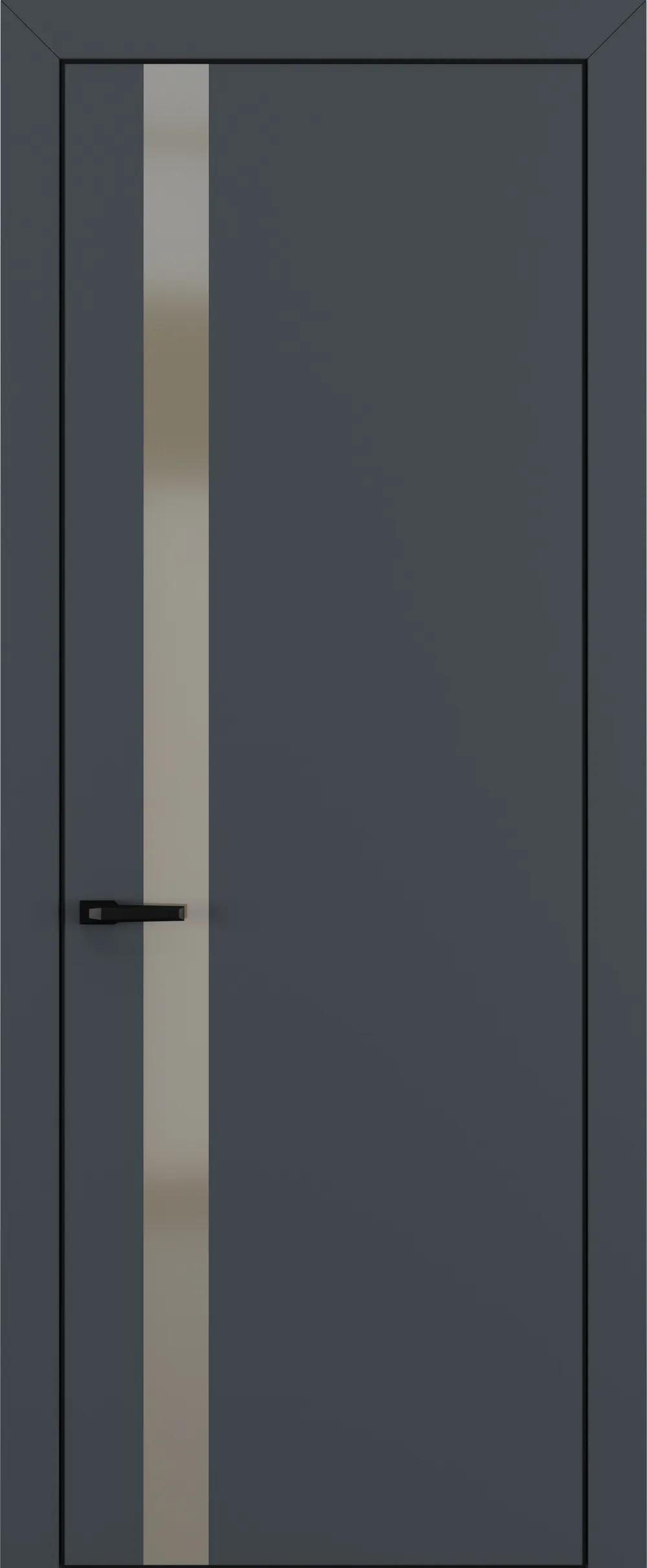 Дверь межкомнатная Квалитет К2 Silver Bronze Графит премьер мат ALU Черная с 4-х