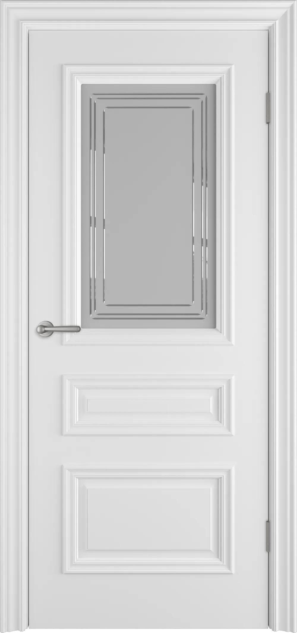 Дверь межкомнатная Antique Luxe 3 ДО Crystal Cloud Белая эмаль