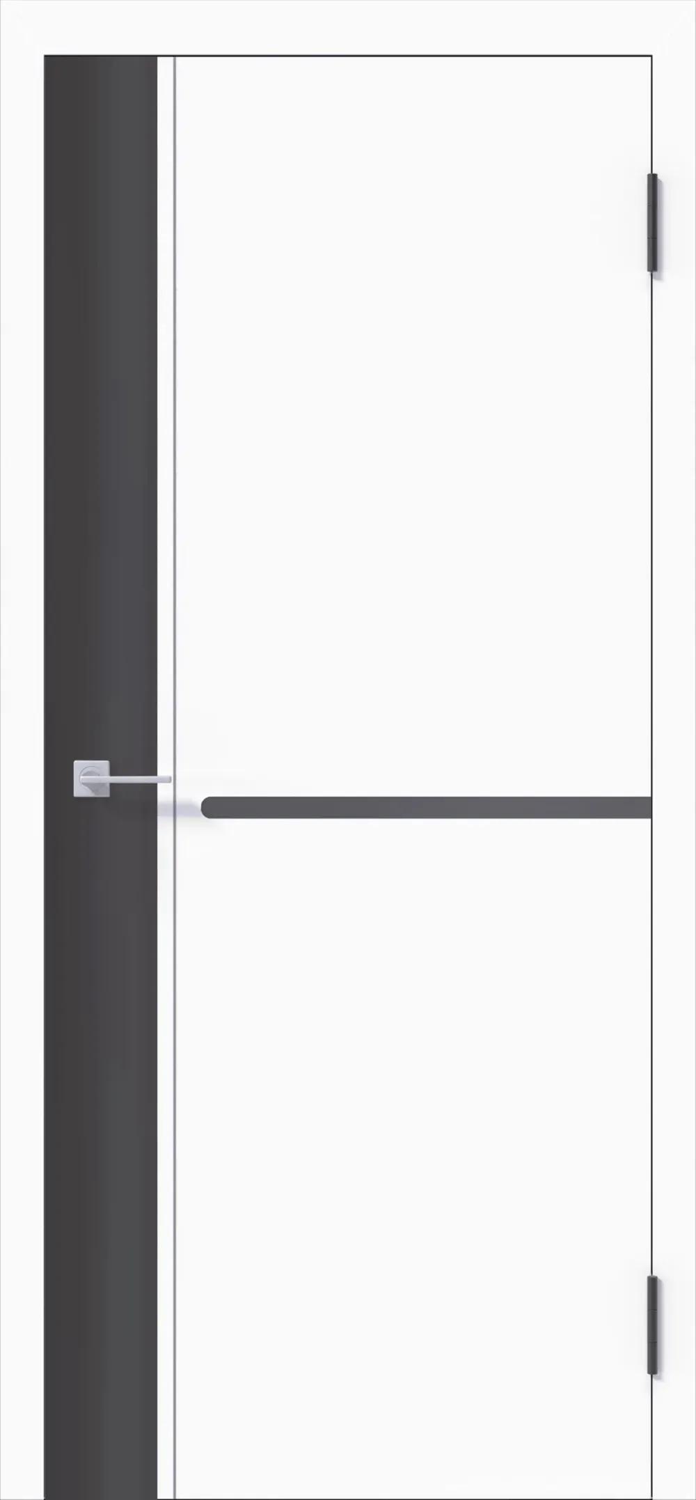 Дверь межкомнатная DM 2 ДГ White/Grey ABS черная с 4-х сторон