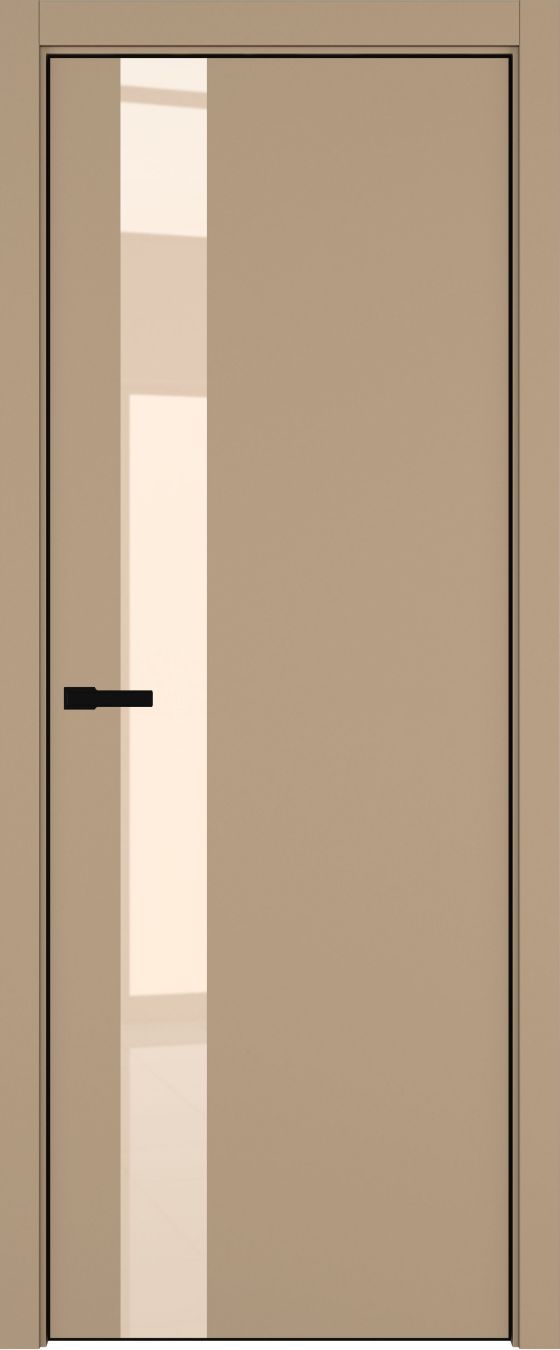 H3 ДО ART Lite бежевый лак 800*2000 Бежевая эмаль ALU Черная под 2 петли зпз 196