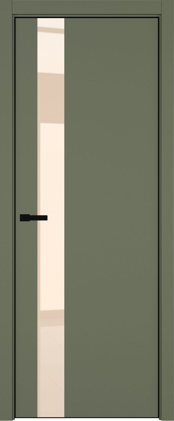 H3 ДО ART Lite бежевый лак 800*2000 Оливковая эмаль ALU Черная под 2 петли зпз 196