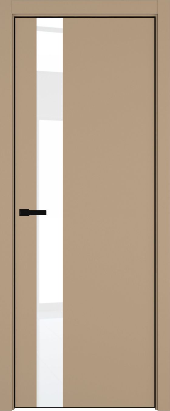 H3 ДО ART Lite Lacobel White Pure 800*2000 Бежевая эмаль ALU Черная под 2 петли зпз 196