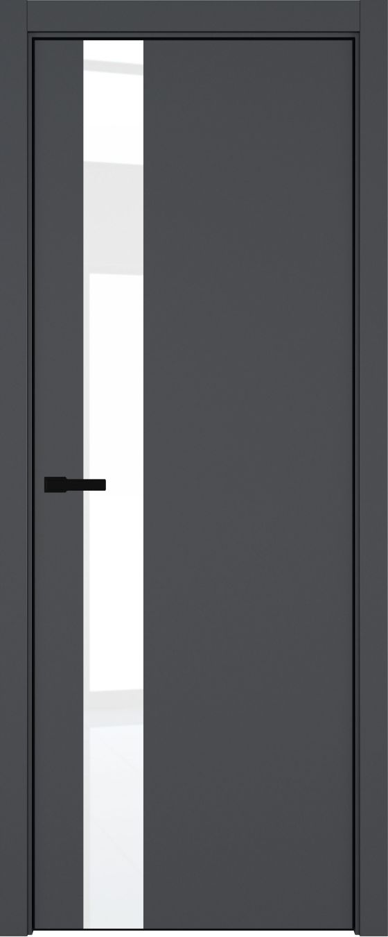 H3 ДО ART Lite Lacobel White Pure 800*2000 Темно-серая эмаль ALU Черная под 2 петли зпз 196