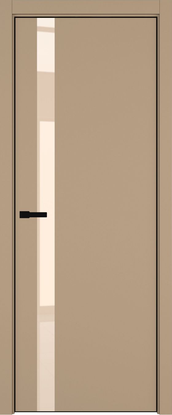 H2 ДО ART Lite бежевый лак 800*2000 Бежевая эмаль ALU Черная под 2 петли зпз 196