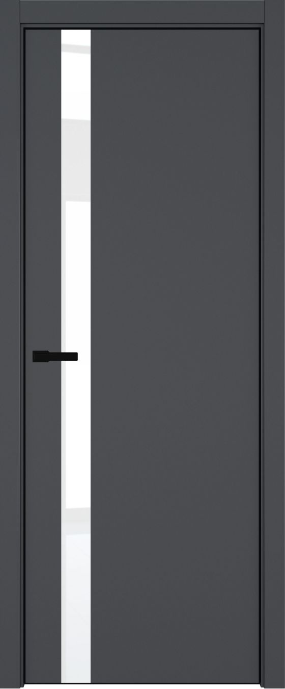 H2 ДО ART Lite Lacobel White Pure 800*2000 Темно-серая эмаль ALU Черная под 2 петли зпз 196