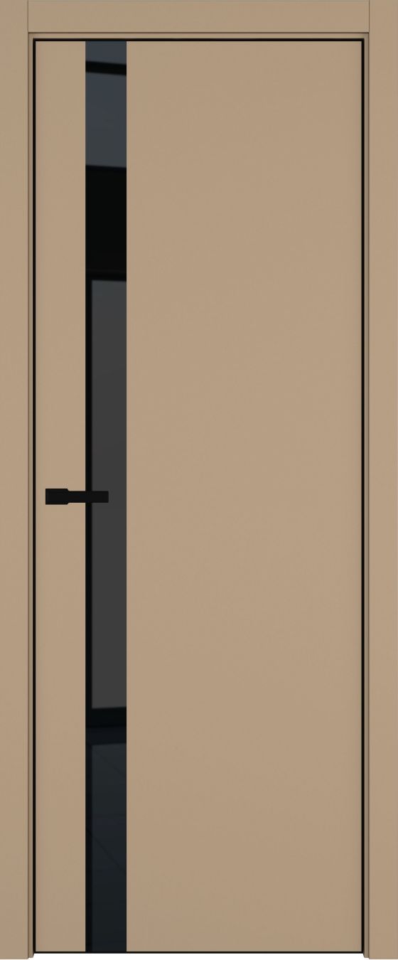 H2 ДО ART Lite черный лак 800*2000 Бежевая эмаль ALU Черная под 2 петли зпз 196