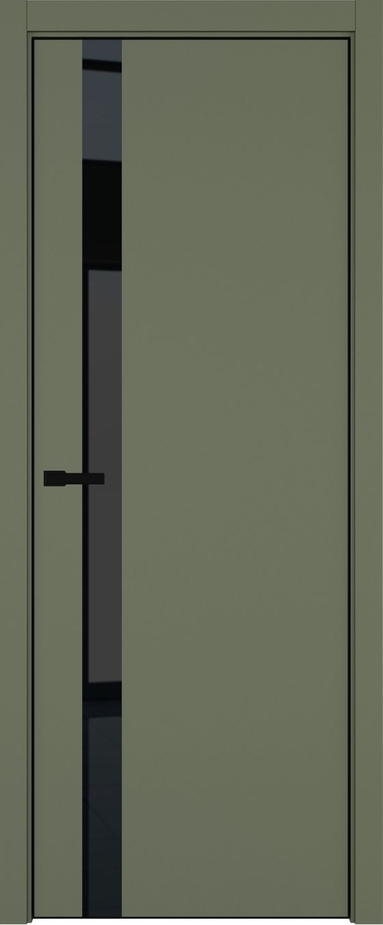 H2 ДО ART Lite черный лак 800*2000 Оливковая эмаль ALU Черная под 2 петли зпз 196