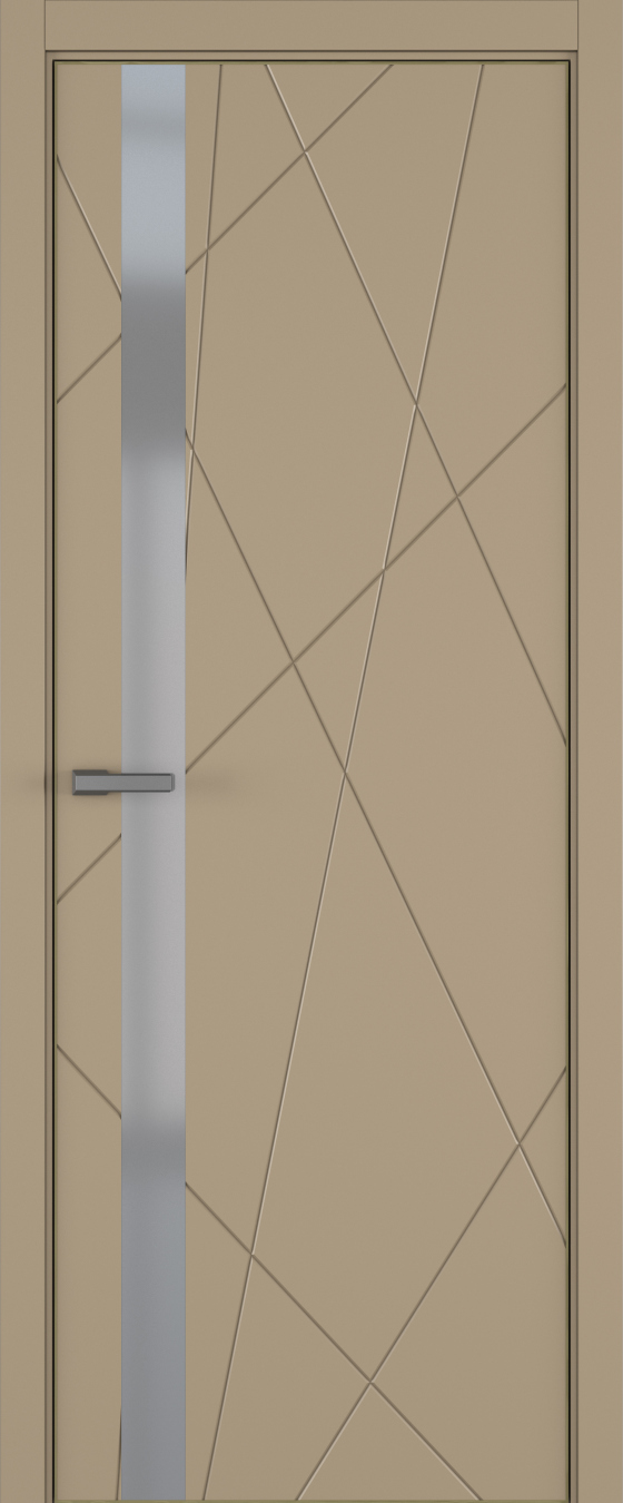 Chaos ДО ART Lite серый мат. 800*2000 Бежевая эмаль ALU Золотая 2 петли зпз 196