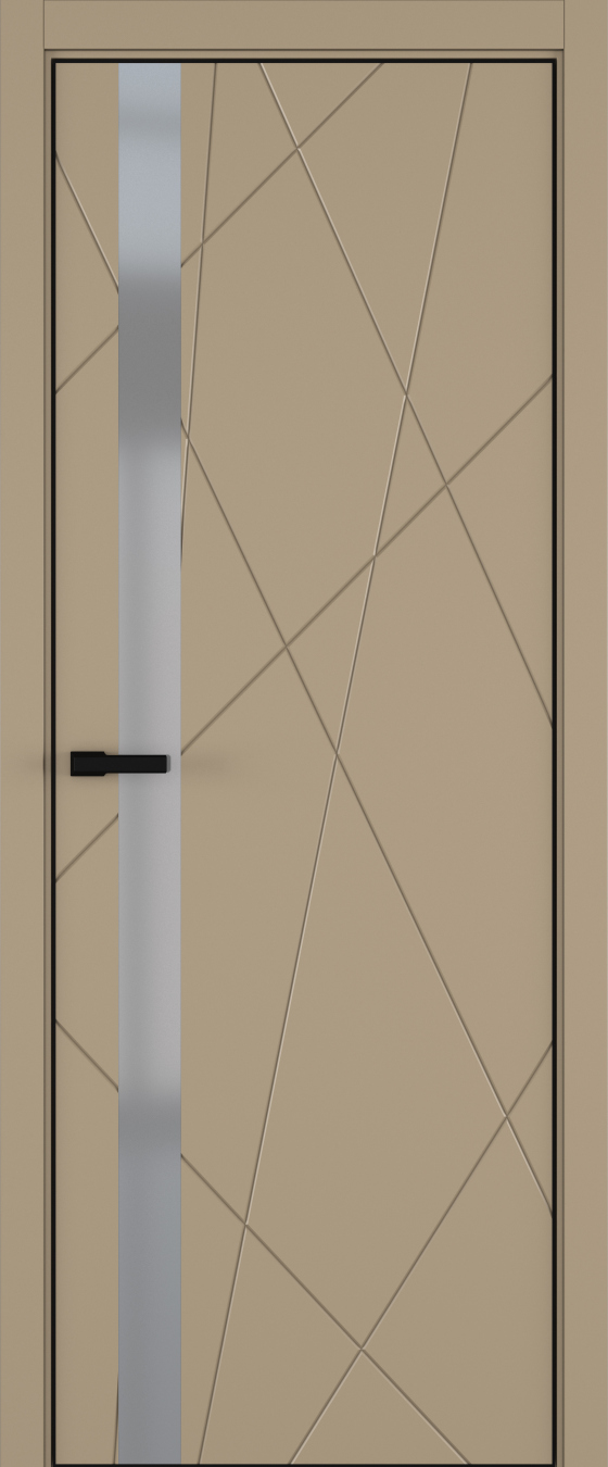 Chaos ДО ART Lite серый мат. 800*2000 Бежевая эмаль ALU Черная 2 петли зпз 196