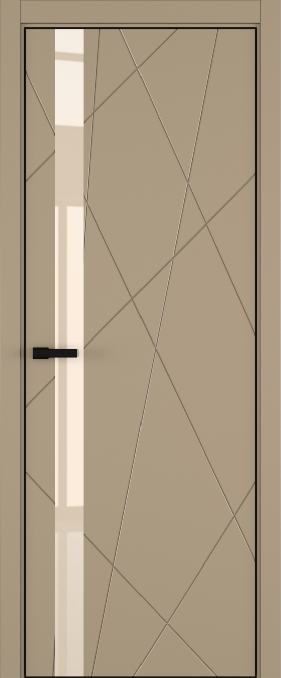 Chaos ДО ART Lite бежевый лак 800*2000 Бежевая эмаль ALU Черная 2 петли зпз 196