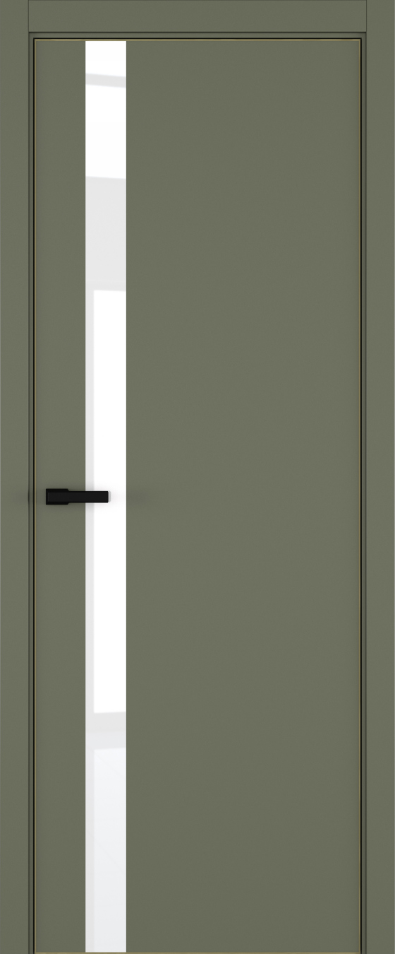 H2 ДО ART Lite Lacobel White Pure 800*2000 Оливковая эмаль ALU Золотая под 2 петли зпз 196