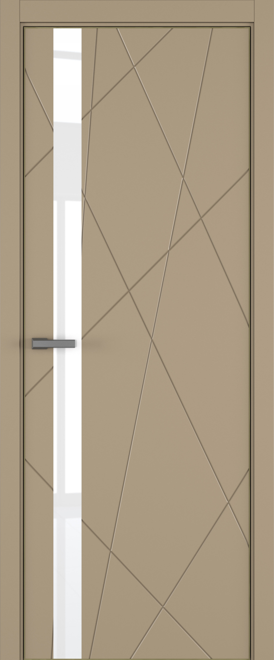 Chaos ДО ART Lite Lacobel White Pure 800*2000 Бежевая эмаль ALU Золотая 2 петли зпз 196