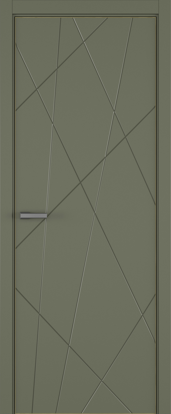 Chaos ДГ ART Lite 800*2000 Оливковая эмаль ALU Золотая 2 петли зпз 196
