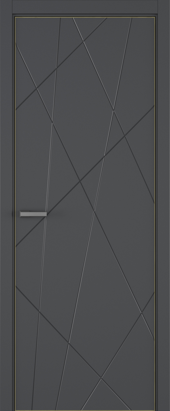 Chaos ДГ ART Lite 800*2000 Темно-серая эмаль ALU Золотая 2 петли зпз 196