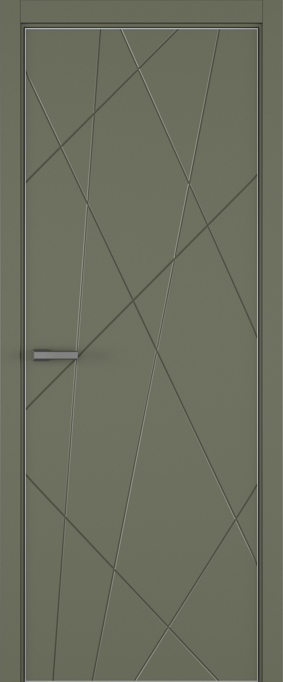 Chaos ДГ ART Lite 800*2000 Оливковая эмаль ALU Серая 2 петли зпз 196