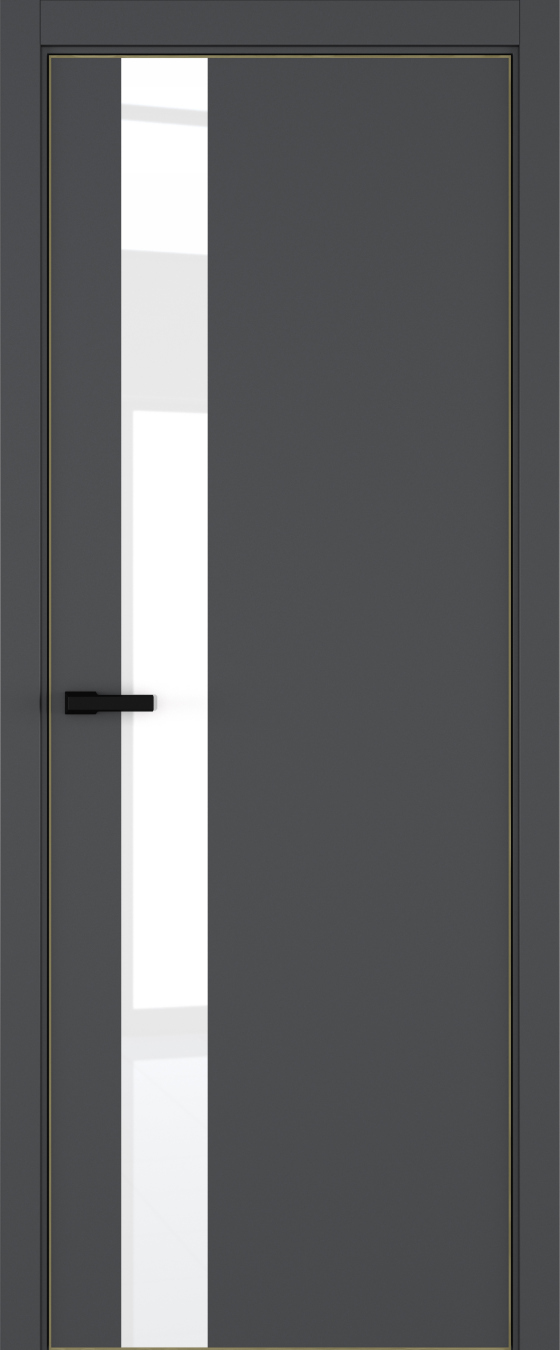 H3 ДО ART Lite Lacobel White Pure 800*2000 Темно-серая эмаль ALU Золотая под 2 петли зпз 196