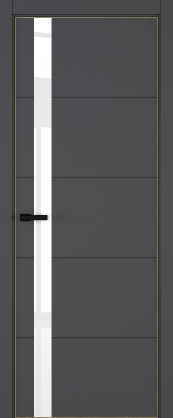 Groove ДО ART Lite Lacobel White Pure 800*2000 Темно-серая эмаль ALU Золотая 2 петли зпз 196