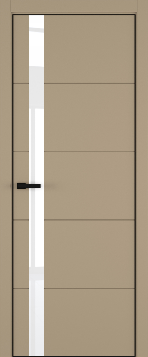 Groove ДО ART Lite Lacobel White Pure 800*2000 Бежевая эмаль ALU Черная 2 петли зпз 196