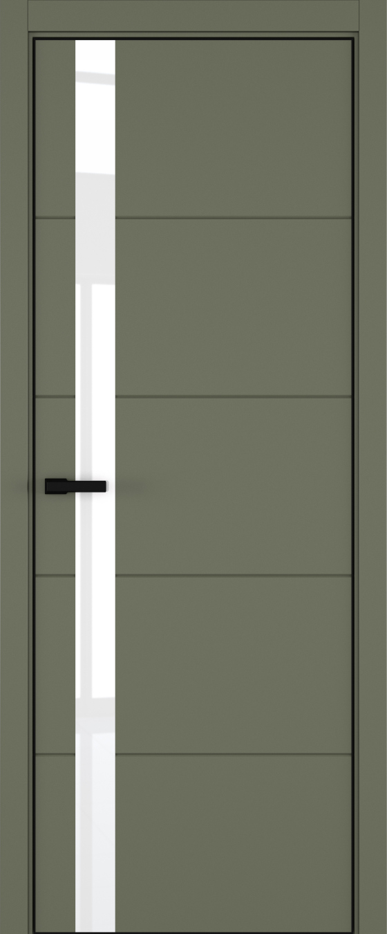 Groove ДО ART Lite Lacobel White Pure 800*2000 Оливковая эмаль ALU Черная 2 петли зпз 196