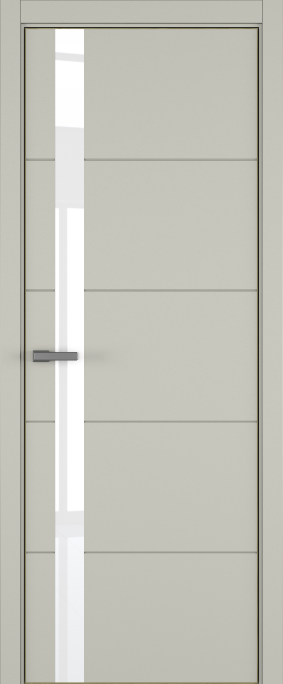 Groove ДО ART Lite Lacobel White Pure 800*2000 Серый шелк эмаль (43) ALU Золотая под 2 петли зпз 196