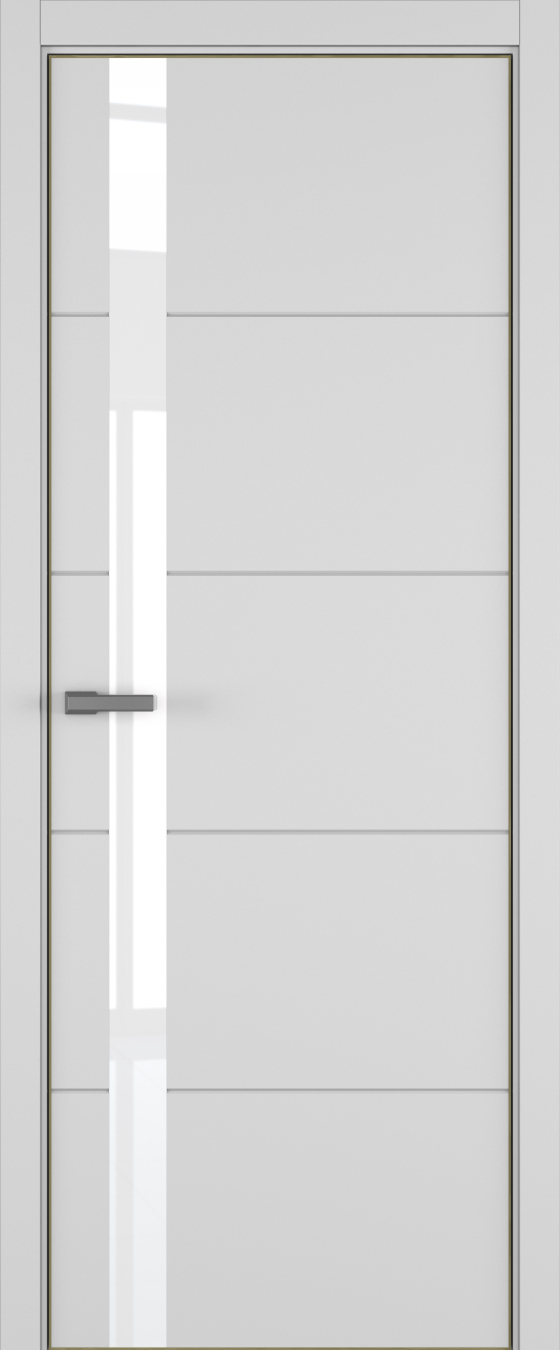 Groove ДО ART Lite Lacobel White Pure 800*2000 Светло-серая эмаль (43) ALU Золотая под 2 петли зпз 196