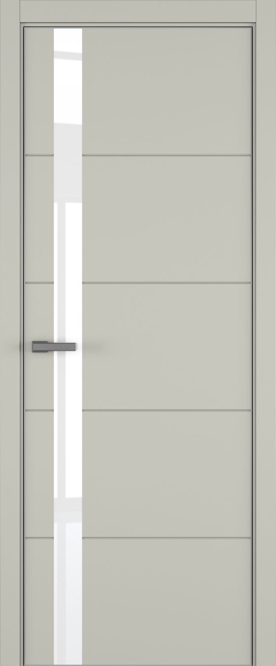 Groove ДО ART Lite Lacobel White Pure 800*2000 Серый шелк эмаль (43) ALU Серая под 2 петли зпз 196