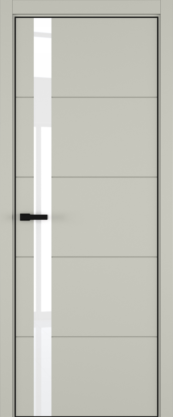 Groove ДО ART Lite Lacobel White Pure 800*2000 Серый шелк эмаль (43) ALU Черная под 2 петли зпз 196