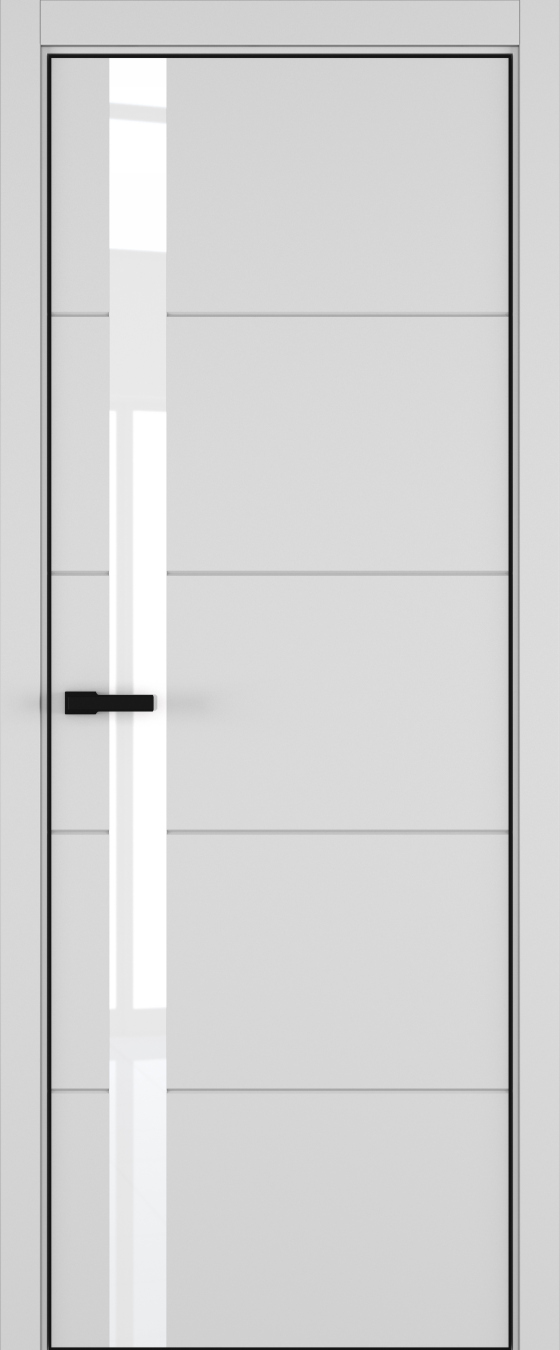 Groove ДО ART Lite Lacobel White Pure 800*2000 Светло-серая эмаль (43) ALU Черная под 2 петли зпз 196
