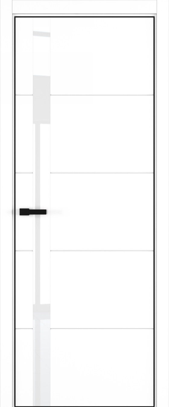 Groove ДО ART Lite Lacobel White Pure 800*2000 Белая эмаль (43) ALU Черная под 2 петли зпз 196