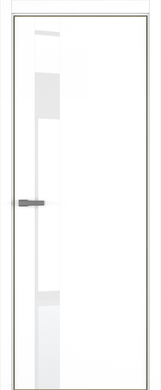 H3 ДО ART Lite Lacobel White Pure 800*2000 Белая эмаль (43) ALU Золотая под 2 петли зпз 196