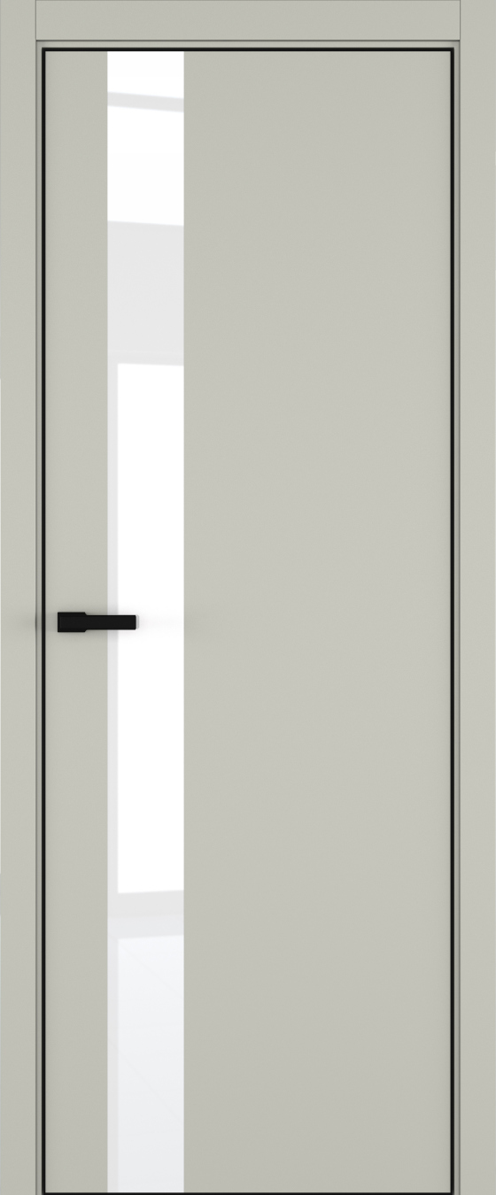 H3 ДО ART Lite Lacobel White Pure 800*2000 Серый шелк эмаль (43) ALU Черная под 2 петли зпз 196